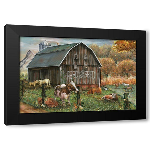 Feed and Seed Farm Black Modern Wood Framed Art Print with Double Matting by Wargo, Ed