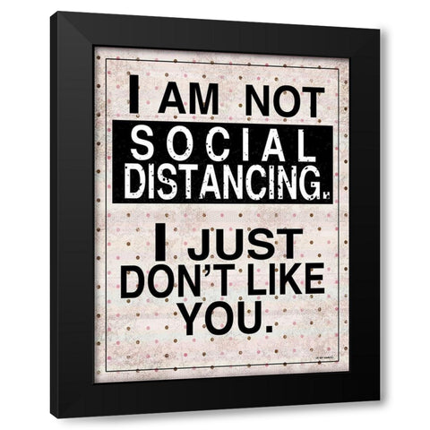 Social Distancing Black Modern Wood Framed Art Print by Wargo, Ed