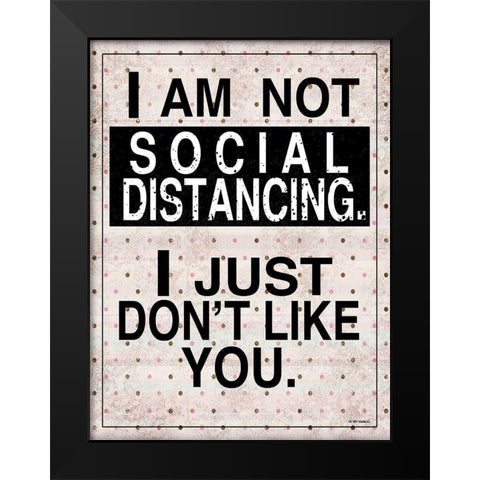 Social Distancing Black Modern Wood Framed Art Print by Wargo, Ed