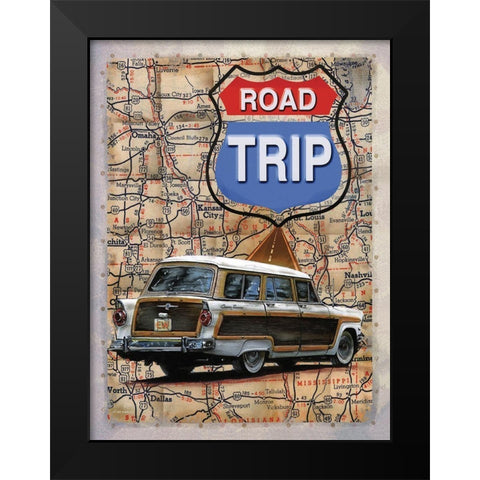 Road Trip Black Modern Wood Framed Art Print by Wargo, Ed