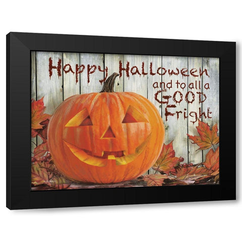 Happy Halloween Black Modern Wood Framed Art Print by Wargo, Ed