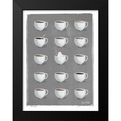 Give Me All the Coffee Black Modern Wood Framed Art Print by House Fenway