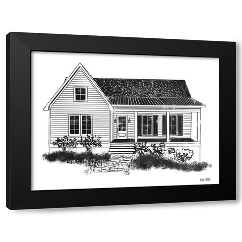 Farmhouse I Black Modern Wood Framed Art Print with Double Matting by House Fenway