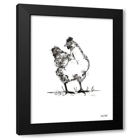 Farmhouse Chicken Black Modern Wood Framed Art Print by House Fenway