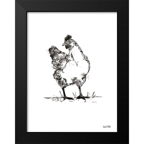 Farmhouse Chicken Black Modern Wood Framed Art Print by House Fenway