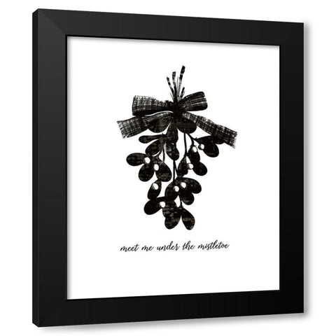 Mistletoe Black Modern Wood Framed Art Print by House Fenway