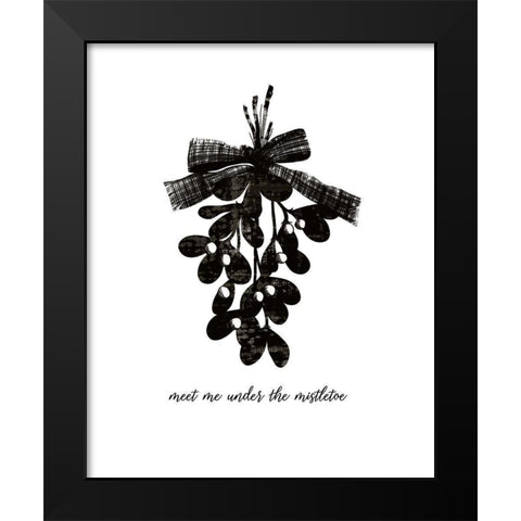 Mistletoe Black Modern Wood Framed Art Print by House Fenway