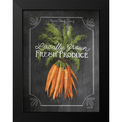 Fresh Carrots Black Modern Wood Framed Art Print by House Fenway