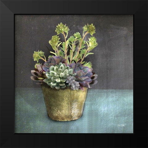 Succulents Black Modern Wood Framed Art Print by House Fenway