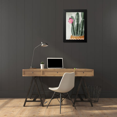 Flowering Cactus Black Modern Wood Framed Art Print by House Fenway