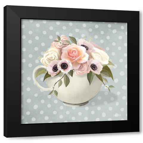 Polka Dot Coffee-Anemone   Black Modern Wood Framed Art Print by House Fenway