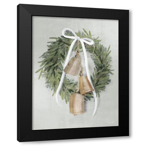 Farmhouse Wreath Black Modern Wood Framed Art Print by House Fenway