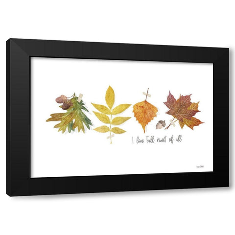 I Love Fall Most of All Black Modern Wood Framed Art Print with Double Matting by House Fenway