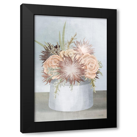 Stoneware Posies II Black Modern Wood Framed Art Print with Double Matting by House Fenway