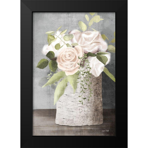 Floral Birch    Black Modern Wood Framed Art Print by House Fenway