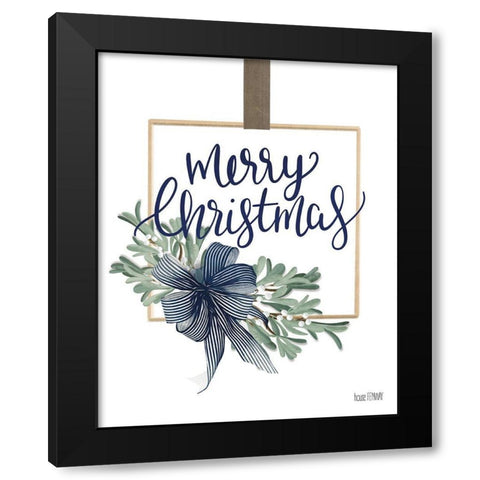 Merry Christmas Mistletoe I Black Modern Wood Framed Art Print with Double Matting by House Fenway