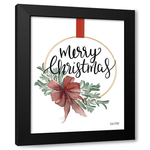 Merry Christmas Mistletoe II Black Modern Wood Framed Art Print by House Fenway