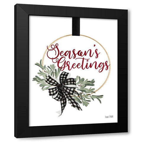Seasons Greetings   Black Modern Wood Framed Art Print by House Fenway