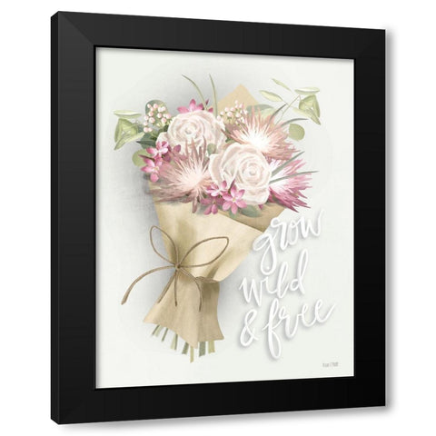Wild and  Free Black Modern Wood Framed Art Print by House Fenway