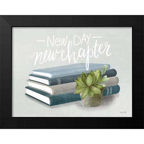 New Chapter Black Modern Wood Framed Art Print by House Fenway