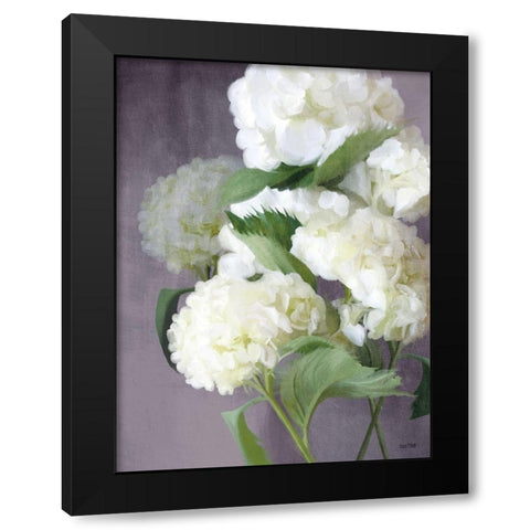 Snow Hydrangeas Black Modern Wood Framed Art Print by House Fenway