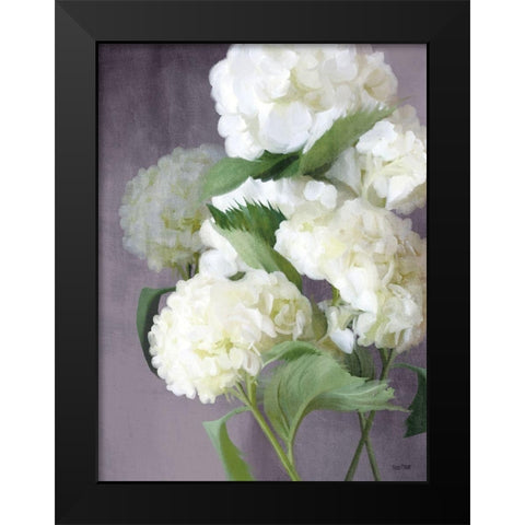 Snow Hydrangeas Black Modern Wood Framed Art Print by House Fenway