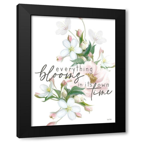 Everything Blooms Black Modern Wood Framed Art Print by House Fenway