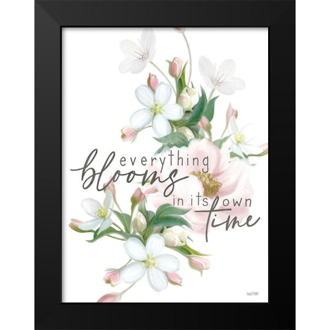 Everything Blooms Black Modern Wood Framed Art Print by House Fenway