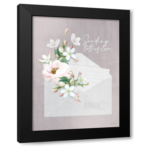 Sending Love Black Modern Wood Framed Art Print with Double Matting by House Fenway