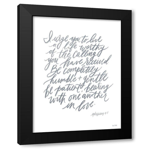 Humble and Gentle Black Modern Wood Framed Art Print by House Fenway