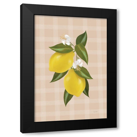 Lemon Botanical II Black Modern Wood Framed Art Print by House Fenway