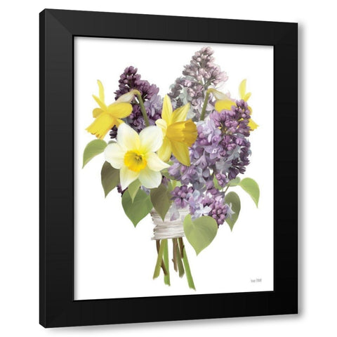 Lilacs and Daffodils Black Modern Wood Framed Art Print with Double Matting by House Fenway