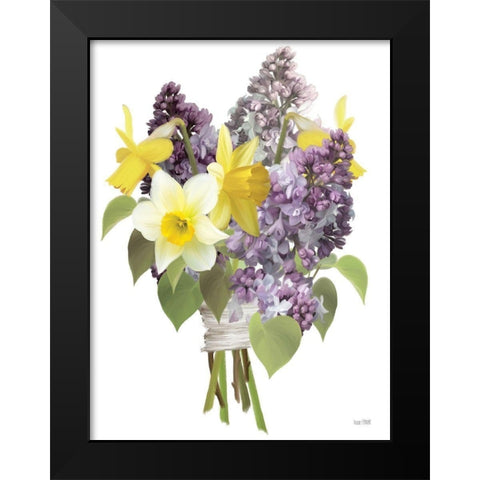 Lilacs and Daffodils Black Modern Wood Framed Art Print by House Fenway