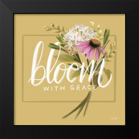Bloom with Grace    Black Modern Wood Framed Art Print by House Fenway
