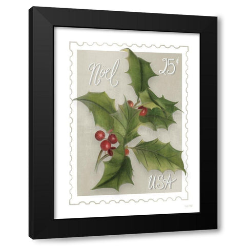 Christmas Stam Noel   Black Modern Wood Framed Art Print by House Fenway