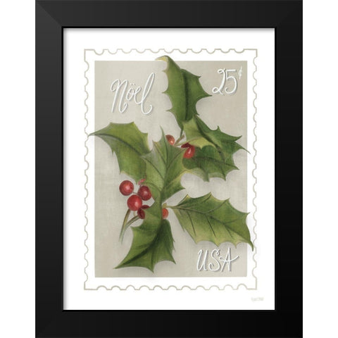 Christmas Stam Noel   Black Modern Wood Framed Art Print by House Fenway