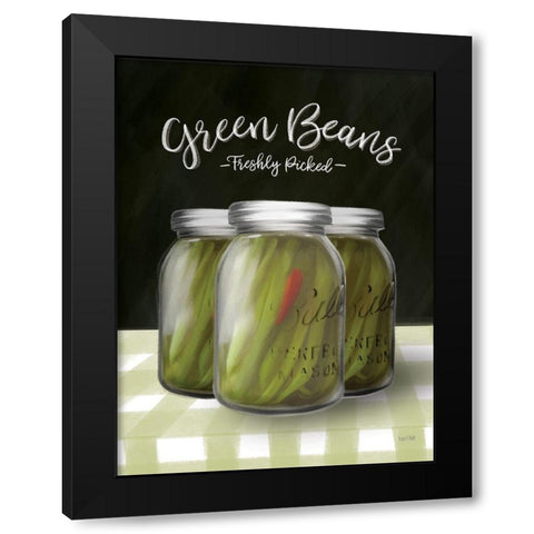 Farm Fresh Green Beans Black Modern Wood Framed Art Print by House Fenway