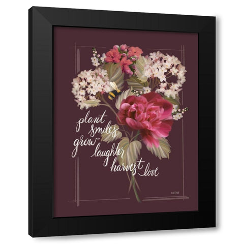 Let Love Grow Black Modern Wood Framed Art Print with Double Matting by House Fenway