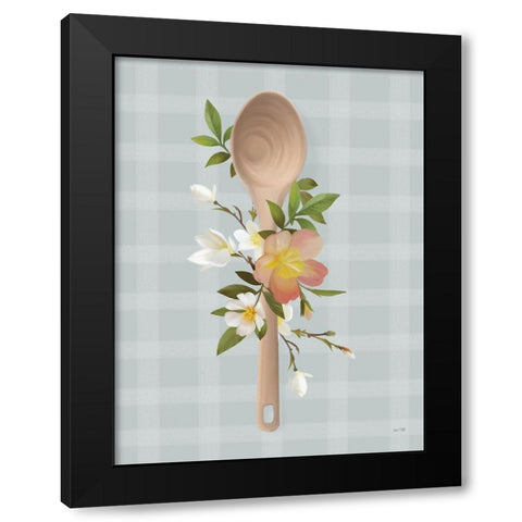 Kitchen Made with Love Spoon Black Modern Wood Framed Art Print by House Fenway