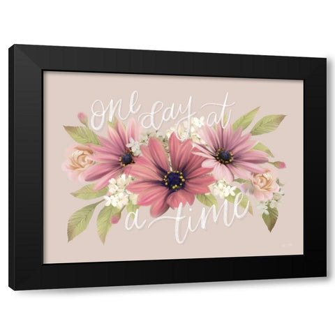 One Day at a Time Black Modern Wood Framed Art Print with Double Matting by House Fenway