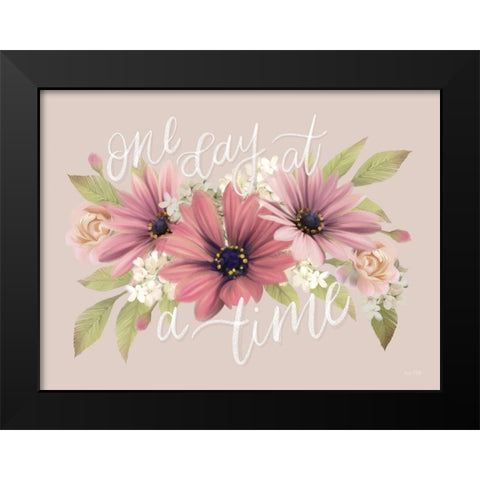 One Day at a Time Black Modern Wood Framed Art Print by House Fenway