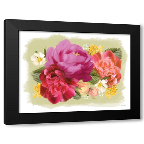 Summer Citrus Floral I Black Modern Wood Framed Art Print by House Fenway