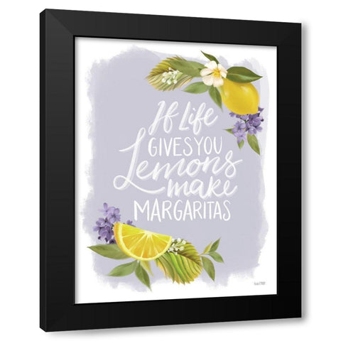 Lemon Margarita Black Modern Wood Framed Art Print with Double Matting by House Fenway