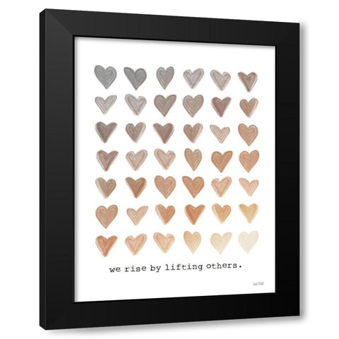We Rise by Lifting Others Black Modern Wood Framed Art Print with Double Matting by House Fenway