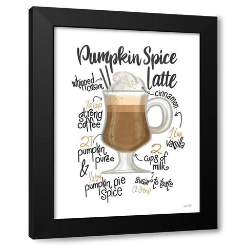 Pumpkin Spice Latte Black Modern Wood Framed Art Print with Double Matting by House Fenway
