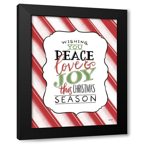Peace-Love and Joy Black Modern Wood Framed Art Print with Double Matting by House Fenway