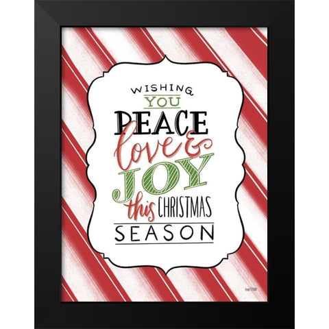 Peace-Love and Joy Black Modern Wood Framed Art Print by House Fenway