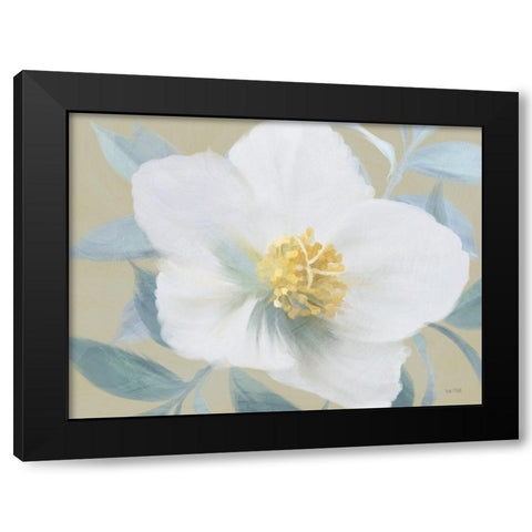 Golden Bloom Black Modern Wood Framed Art Print by House Fenway
