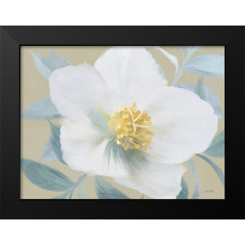 Golden Bloom Black Modern Wood Framed Art Print by House Fenway