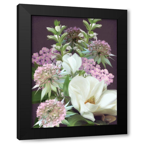 Wild for Plum Bouquet Black Modern Wood Framed Art Print with Double Matting by House Fenway